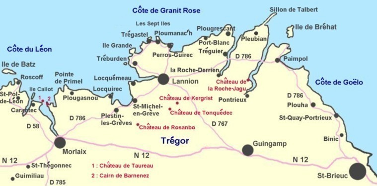 Bretagne Karte Nordküste